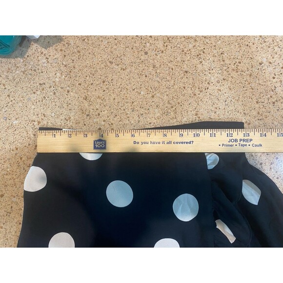 ModCloth Womens Skirt Size 4 Faux Wrap Polka Dot Print Ruffle 26 Black And White - Picture 6 of 9
